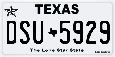 TX license plate DSU5929