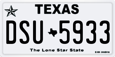 TX license plate DSU5933