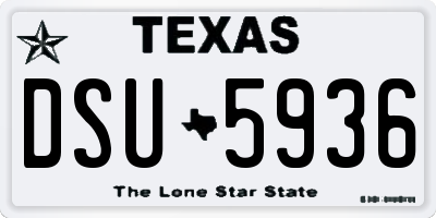 TX license plate DSU5936