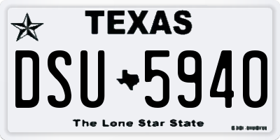 TX license plate DSU5940