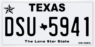 TX license plate DSU5941