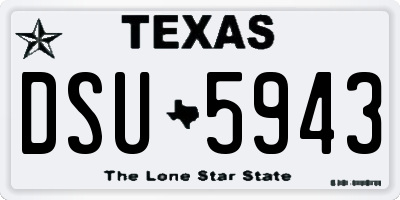 TX license plate DSU5943