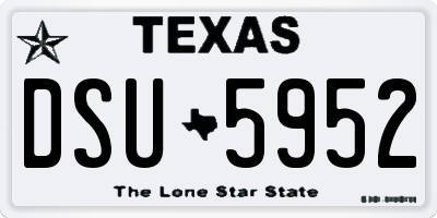 TX license plate DSU5952