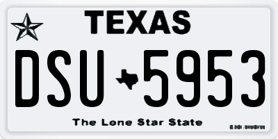 TX license plate DSU5953