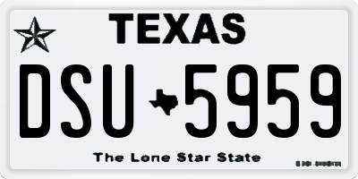 TX license plate DSU5959