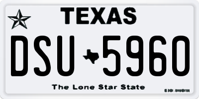 TX license plate DSU5960