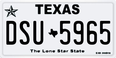 TX license plate DSU5965