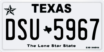 TX license plate DSU5967