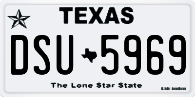 TX license plate DSU5969