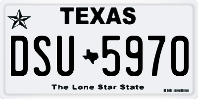 TX license plate DSU5970
