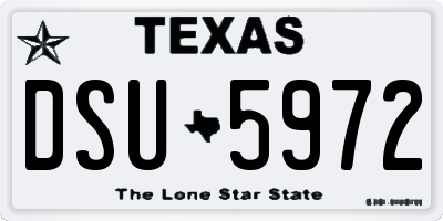 TX license plate DSU5972