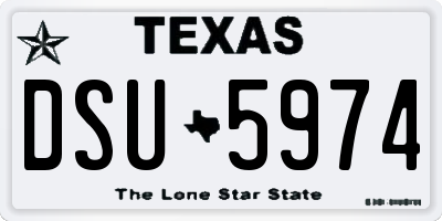 TX license plate DSU5974