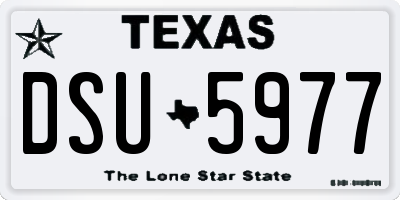 TX license plate DSU5977