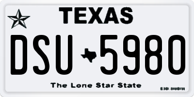 TX license plate DSU5980