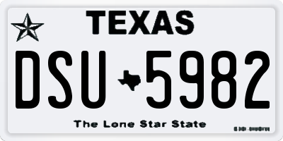 TX license plate DSU5982