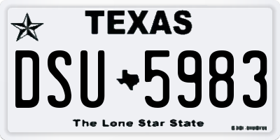 TX license plate DSU5983