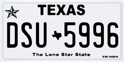 TX license plate DSU5996