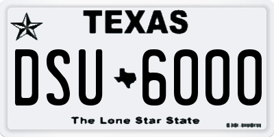 TX license plate DSU6000