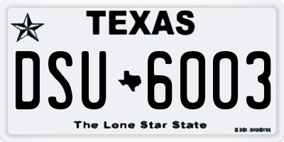 TX license plate DSU6003