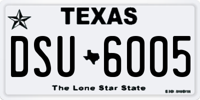 TX license plate DSU6005
