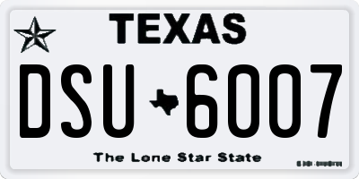 TX license plate DSU6007