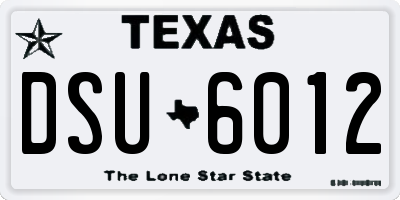 TX license plate DSU6012