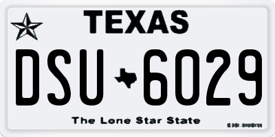 TX license plate DSU6029