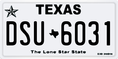 TX license plate DSU6031