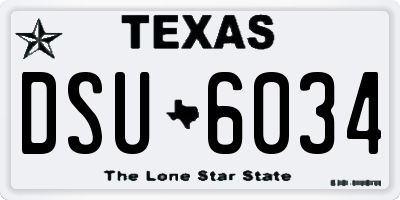 TX license plate DSU6034