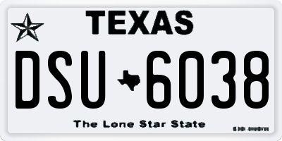 TX license plate DSU6038