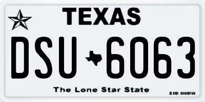 TX license plate DSU6063