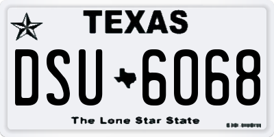 TX license plate DSU6068
