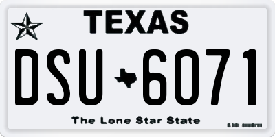 TX license plate DSU6071