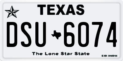 TX license plate DSU6074