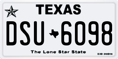 TX license plate DSU6098
