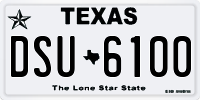 TX license plate DSU6100