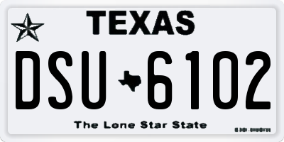 TX license plate DSU6102