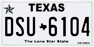 TX license plate DSU6104