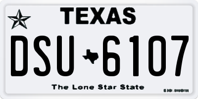 TX license plate DSU6107