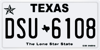 TX license plate DSU6108
