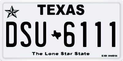 TX license plate DSU6111