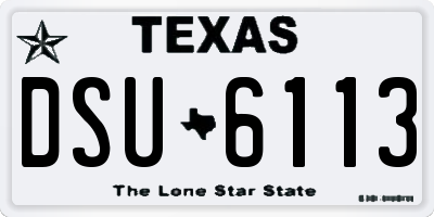 TX license plate DSU6113