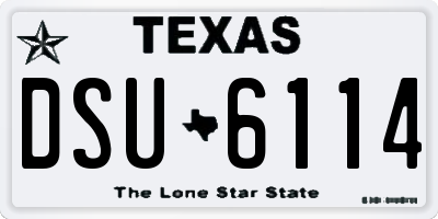 TX license plate DSU6114