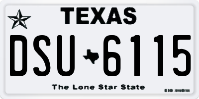 TX license plate DSU6115