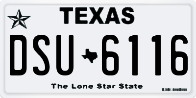 TX license plate DSU6116
