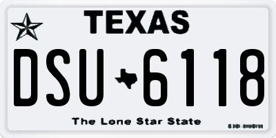 TX license plate DSU6118