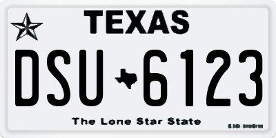 TX license plate DSU6123