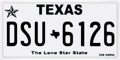 TX license plate DSU6126
