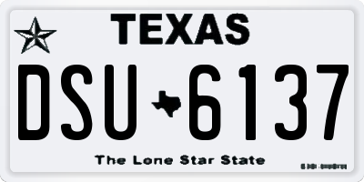 TX license plate DSU6137
