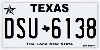 TX license plate DSU6138